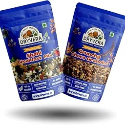 Dryvera Shahi Mix & Crunchy Granola 300g| Premium Trail Mix with 7 Superfood in 1 Mixes 150g|Crunchy Choco Granola, High Fibre Breakfast Cereal with Almonds and Oats 150g|Delicious and nutritious combination-picture-25