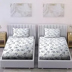 Bombay Dyeing Vintage 180 TC 100% Cotton 2 Single Size Bedsheet with 2 Pillow Covers-picture-17