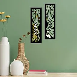 Creative Arts n Frames Set of 2 Wall Décor Hand Crafted Wooden Wall Mirror Panel or Jharokha for Living Room Bedroom Lobby Modern Wall Panels for Wall Decor (4x13 inch) (Jharokha 5 4x13 inch Mirror)-picture-10