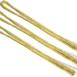 PATIKIL 32 Inch 22 Gauge Floral Stem Wire, 3 Pack/120 Pieces Bouquet Stem Paper Wrapped for DIY Crafts Flower Arrangements, Gold Tone-picture-20