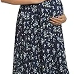 mylo essentials Maternity Dress for Women with Breastfeeding Zippers | Midi Dress | Adjustable Belt for Growing Belly | Day & Night Comfort | Feeding Dress for Pre & Post Pregnancy | Bora Bora-picture-55