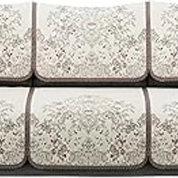 Kuber Industries Net Cotton Sofa Covers 3 Seater | Sofa Protector Cover for Living Room | Sofa Cloth Cover for Home Decor& Office | Soft Sofa Slipcovers | Paradise 1176 - Brown-picture-15