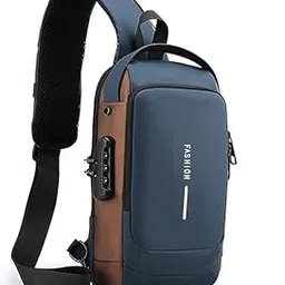 ALI SHIPPING Anti-Theft Waterproof Sling Bag for Men & Women, USB Charging Port Unisex Shoulder Backpack, Lightweight Travel Hiking Camping Crossbody Bag,-image-1