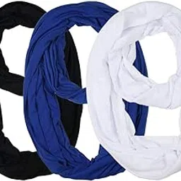 omikka Women's Soft Lightweight Solid Colour Infinity Around Loop Scarf (Pack of 3, Free Size) image 1