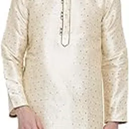 vastramay Men's Cotton Silk Blend Regular Fit Regular Kurta-picture-25