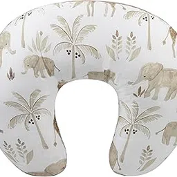 Crane Baby Nursing & Breastfeeding Pillow for Baby Support with Removable Cover, (66 cm X 51 cm X 13 cm) - Kendi image 1