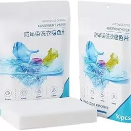 50 pcs Fabric Clothes Color Absorb Paper for Washing Machine | Colour & Dirt Catcher anti-String Dyeing Laundry Paper Washing Machine Anti Dyeing Color Absorption Paper Wipe (Pack of 1)-picture-14