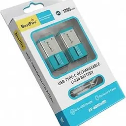 Microusb Compatible with Bestfire 1200mAh 9V-6000mWh USB Type-C Rechargeable Li-ion Battery (2 Pc)-image-94