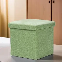Homestic Storage Stool | Square Toy Storage Box | Foot Rest Stool | Folding Seating Stool | Wardrobe Organizer for Clothes-Books | Storage Box for Living Room | S ZH004GN | Green-image-13