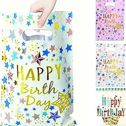 Wanna Party Pack of 20 Foil Goody bags for Return Gifts for Kids, Party Favor Bags, Starry Affairs Loot Bags, Khoi Bags,Happy Birthday Gift Bags For Boys and Girls, Small Size- Silver-image-26