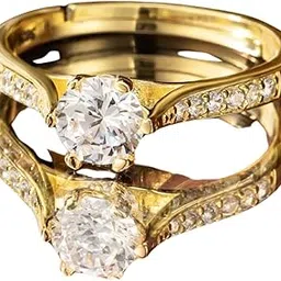 brd jewelry Gold Plated Valentine Silver Ring, Adjustable Gold Rings For Women & Girls, Valentine Gift For Wife & Girlfriend With Certificate Of Authenticity and 925 Stamp-picture-41