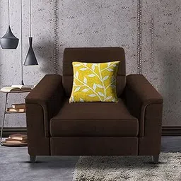 Casaliving Nancy Single Seater Sofa Set for Living Room | Color - Brown-picture-19