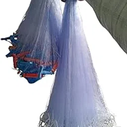 Fishing Cast Net, 2.5 Feet Height, 30mm Mesh, 15-18m Up Length, 30m Down Length with Zinc Sinker-picture-22