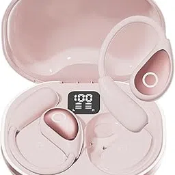 Xmenha Pink Over The Ear Open Ear Earbuds Headphones Wireless Bluetooth Sports Workout Outer Outside Air Bone Conduction Around Ear Wireless Earbuds Running Out of Ear Headphones with Ear Hooks-picture-13