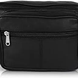 Premium Genuine Leather Waist Bag Classy Design Hiking Zip Pouch with Adjustable Straps Fanny Bag (Color - Black)-image-27