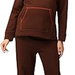 The Mom Store Maternity and Nursing Winter Hoodie Pajama Loungewear Set | Warm Pajama Loungewear for Pregnancy & Breastfeeding Moms | Trendy Loungewear Set for Women-picture-15