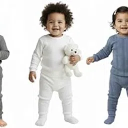 Kids Unisex Thermal Set 3 Pack | Unisex Boys & Girls Full Sleeve Warm Inner Wear | Soft Round Neck Top & Bottom with Grip Kids Baby Winter Thermal Set-picture-18