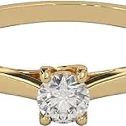 Pure 925 Sterling Silver Round Brilliant Diamond Solitaire Ring for Women Girls, 18k Gold Plated Chandi Ki Ring, Best Gift for Wife Girlfriend Sister on Rakhi-image-23