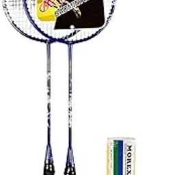 Morex Set of 2 Ultra Lightweight Carbon Shaft Badminton Racket - Full Strung with Cover Bag & 6 Nylon Shuttlecocks | Professional Badminton Rackets for Beginners & Advanced Players (Blue)-picture-33