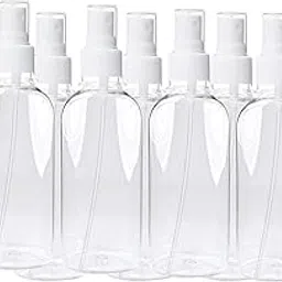 SHREE MAHA 100ml empty spray clear bottle(Pack of 4) Empty Spray Pump Transparent Bottles, Sanitizer Spray Bottle, Sprayer, Transparent Bottle-image-0