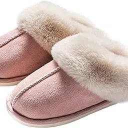 Womens Indoor House Slippers, Memory Foam Fluffy Slippers, Soft Fur Slip On Slippers, Winter Warm Shoes, Cozy Plush Faux Fur Scuff Slippers, Fluffy Slipper Shoes Rubber Sole-image-18