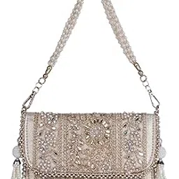 planx SILK Stylish Fancy Designer Potli Bag – Embroidered Pearl Handle Festive Clutch-picture-44