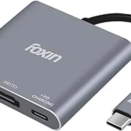 Foxin 3-in-1 Type-C Hub, Multiport USB-C Adapter with 4K @ 30Hz HDMI, USB 3.0 @ 5Gbps, 100W PD Charging, Metal Body, Built-in Type-C Cable for MacBook, Laptops & Type-C Devices (Grey)-image-43