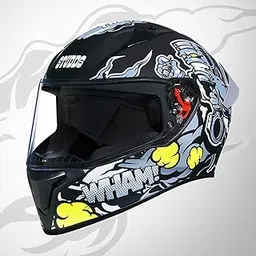 Studds Thunder D10 Isi and Dot Certified Full Face Graphic Motorcycling Helmet for Men and Women with Clear Visor and Painted Spoiler-picture-19