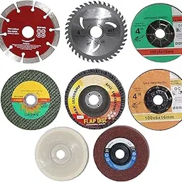 Digital Craft 8Pc 4-Inch Angle Grinder Accessories Set – Wood & Marble Cutting Blade, Flap Discs, Grinding Wheels, Cut-Off Wheel, Nylon Buffing & Polishing Wheel – Abrasive Tools Kit-image-20