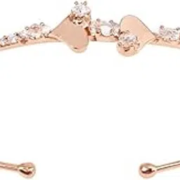 anuradha Art Jewellery elegance rose gold plated heart design with cubic zirconia stud cuff bracelet, Kada bracelet for women and girls.-picture-46