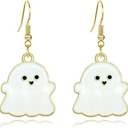 onlyjump Halloween Ghost Dangle Earrings for Women Lightweight Funny Spooky Cute Halloween Accessories Costume Party Outfit image 1