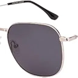 vincent chase eyewear Polarized and 100% UV Protected | Branded and Stylish Sunglasses | Silver - Grey Full Rim Square | For Men & Women | Medium | VC S18690-picture-29