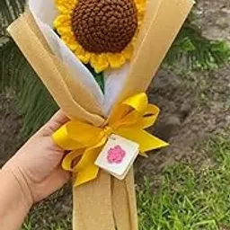 Handmade Crochet Sunflower Bouquet – Unique Gift for Home Décor, Weddings, Birthdays, and Valentine'sDay and Special Occasions Hand Knitted Gifts fully Box Packed Home decor pack of 1-image-11