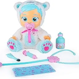FRATELLI Cry Babies Kristal Gets Sick & Feels Better Playset- 12" Inch Doll Doll with Doctor Accessories,Multicolor-picture-27