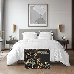 Knight Kavalier Duvet Cover Set King/Cal King Size White Solid, Cotton 400 TC Sateen Weave, 1 Zipper Closure Single 102"×92" Comforter Cover & 2 Pillowcase, Comforter Not Included-picture-32