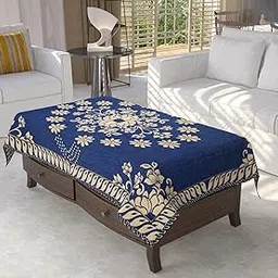 Tijane Premium Cotton Table Cover for Center Table Cloht | Printed Tabletop/Floral Table Cloht/Center Tablecloth/Cotton Table Cloth/Sofa Table Cloth | Reactangular 36X54 inch (Blue)-picture-20