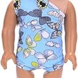 Fashion My Day 2xButterfly Printed Swimwear Outfit Clothes for 18'' American Doll Blue | Modern | Clothes & Accessories | Dolls-image-60