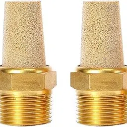 Pmw - 1/8 inch Brass Body Male Thread Pneumatic Sintering Brass Silencer - Air Exhaust Silencer Muffler - Pack Of 2-image-77