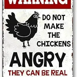 Chicken Coop Signs Metal Sign Warning The Chickens Funny Tin Signs-picture-21