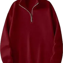 HypeThread Men's Cotton Blend Half-Zip Pullover/Sweatshirt Jacket – Warm, Stylish, and Comfortable-picture-32