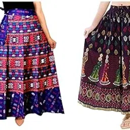 modern kart Women's Cotton Jaipuri Sanganeri Print, Wrap Around, Maxi Skirt, Rajasthani Jaipuri Women Traditional Long Mandala Hand Block Fashion Skirts.-picture-57