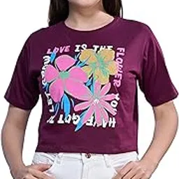 zuniors-ssc ZUNIORS Women’s Premium Cotton Crop T-Shirt | Soft Stretchable Half Sleeve Casual Wear | Trendy Round Neck Summer Top for Women-picture-12
