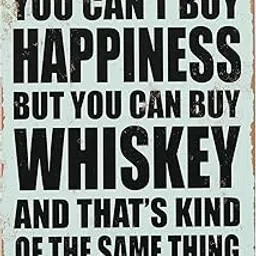 Store2508 Vintage Metal Tin Sign Poster–Whiskey is Happiness 30x20 Cm-picture-12