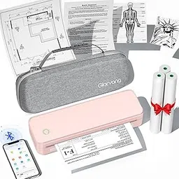 Gloryang Inkless Portable Printer for Travel, Wireless Thermal Printer Supports 8.5 x 11 Inch US Letter Size, Bluetooth Machine Includes Carry Case and 3 Rolls of Thermal Paper Kit, Pink-picture-19