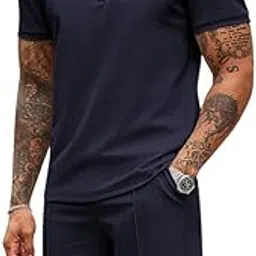Chrome & Coral Men’ Half-Zip Performance T-Shirt – Premium Textured Fabric, Quick-Dry Activewear for Sports, Travel & Casual Wear-picture-25