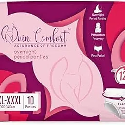 QUINCOMFORT Period Panty For Girls & Women, (2XL-3XL), 20 Pcs, 360 Degree Coverage, 0% Leaks, High Absorbency For Heavy Flow, Maternity Delivery Pads, Postpartum & Overnight Protection, Disposable Panty-picture-37