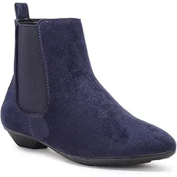 bruno manetti Women's Mid Ankle Length Side Elastic Boots-picture-11