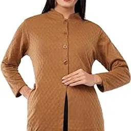 le arc Women Woolen Round Neck Semi Long Cardigan Sweater for Winter Wear with Side Pocket Plus Size Also Available-picture-22