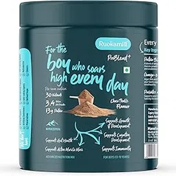 ProBlend⁺ Teen Boys Nutrition Mix | Age 13–18 | 30 Nutrients, 13g Protein, Omega-3, 3.4B CFU Probiotics | No Refined Sugar | Supports Growth, Muscle, Focus, Stamina & Strong Bones (400g, Choco Thrills)-picture-20