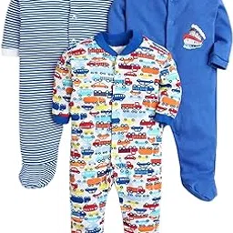 eio 100% Cotton Baby Rompers Sleepsuits Jumpsuits Night Suits for Newborn Baby Boys & Girls | Soft Infant Bodysuit | Pack of 3 Kids Rompers-picture-49